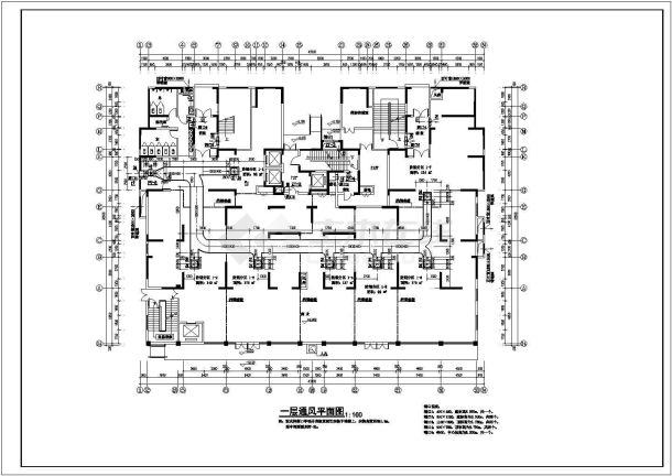 某市某高层建筑防排烟系统施工设计图-图一