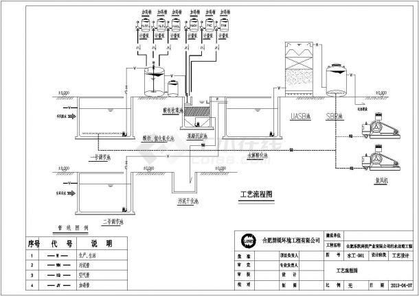 某污水处理站的工艺平面图和流程图-图二