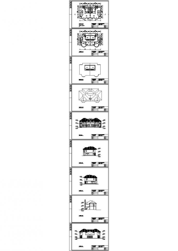 258平方米两户联排结构别墅设计cad图，含设计说明_图1