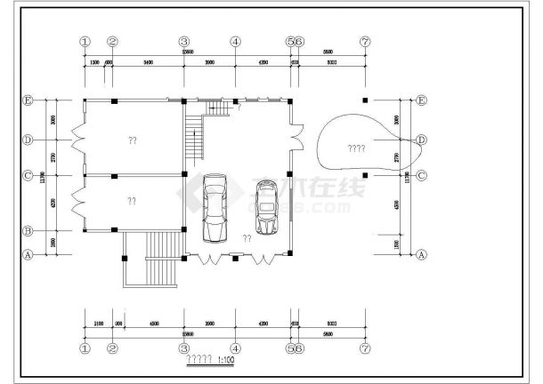 某地错层别墅建筑结构施工图（全套）-图二