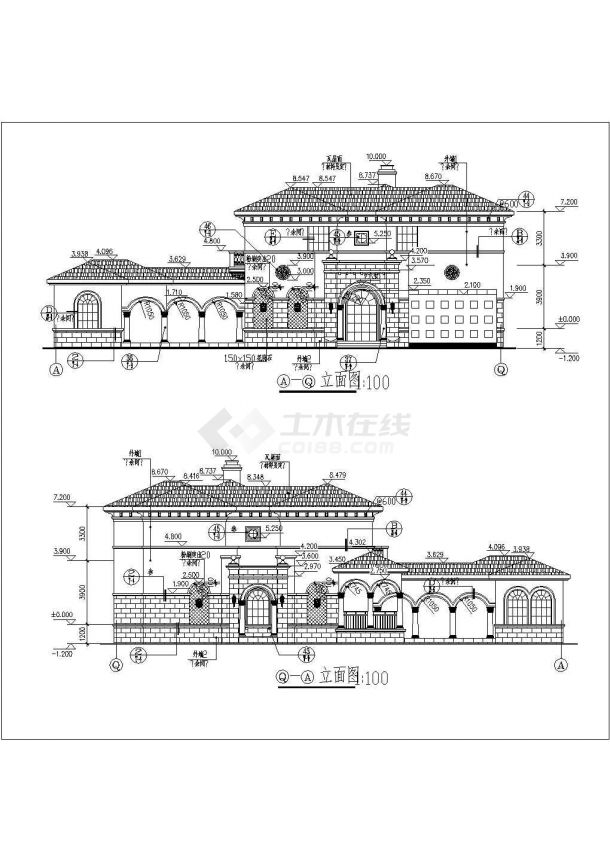 某地区二层独立别墅建筑设计方案图-图二