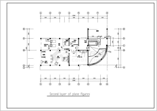 某区域皇明别墅建筑施工图纸（共11张）-图二