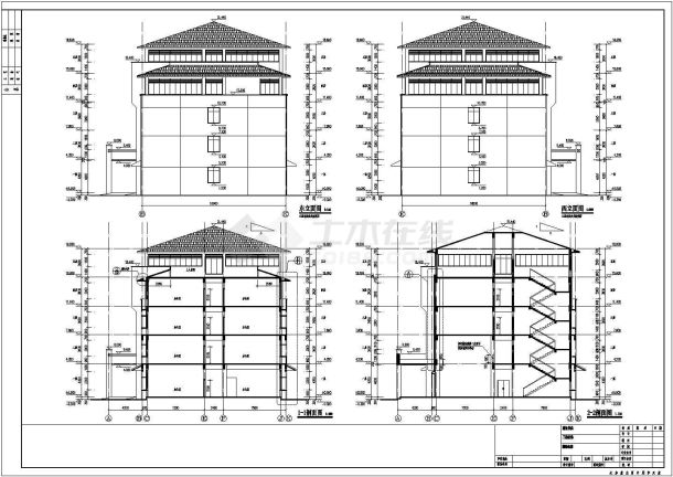 某地区四层框架结构办公楼建筑设计方案图纸-图二