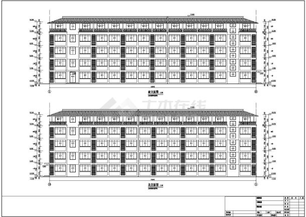 某地区五层框架结构宿舍楼建筑设计方案图纸-图一