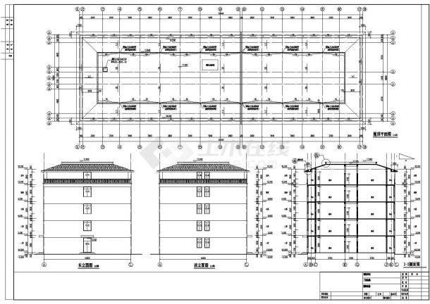 某地区五层框架结构宿舍楼建筑设计方案图纸-图二
