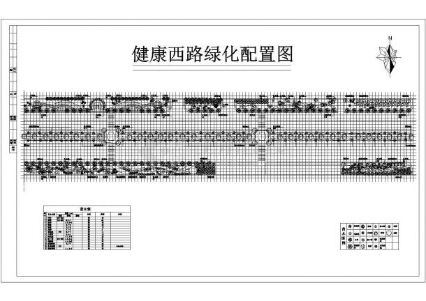 某地小型道路绿化园林设计施工图（共4张）-图一