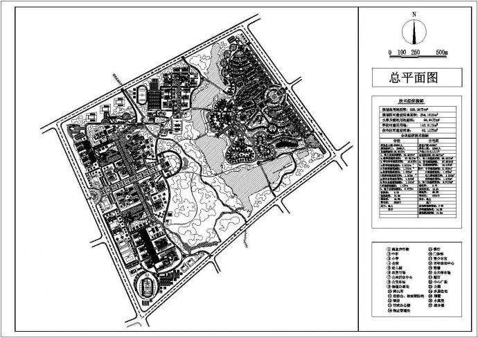 南方某城市建筑设计总平面规划方案图_图1