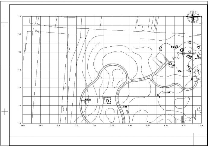 某地小型游园园林设计图（共4张）_图1