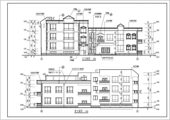 南方某地三层综合楼办公楼建筑设计方案图纸_图1