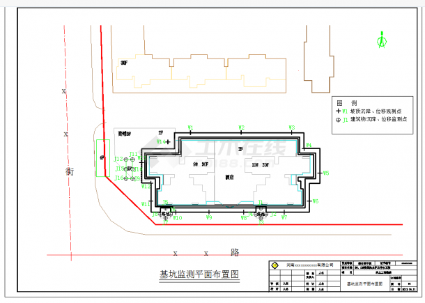 原创高层建筑基坑支护施工图设计CAD图纸-图二