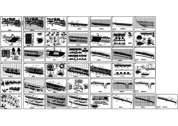 某地大型景观大道全套园林施工图（共28张）-图一