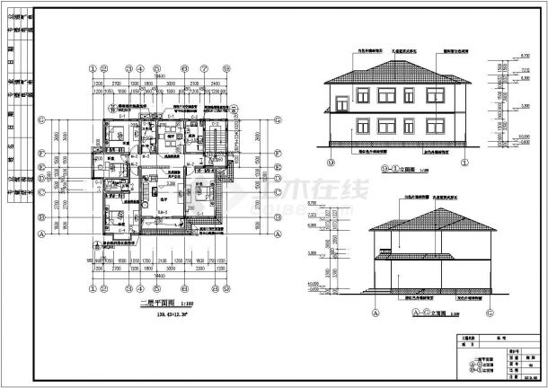 南方某地区两层别墅建筑设计方案图-图二