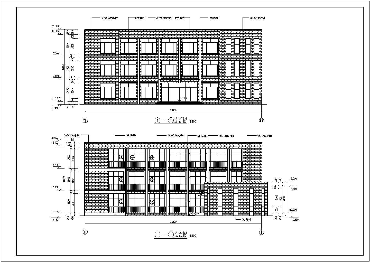 某三层社区服务中心办公楼建筑设计施工图