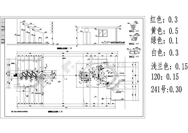 愉景雅苑小区西入口大门平面图-图一