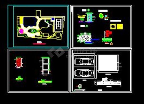 园林道路铺装图cad-图一