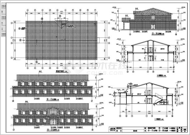 某厂区二层框架结构综合楼建筑设计施工图-图一