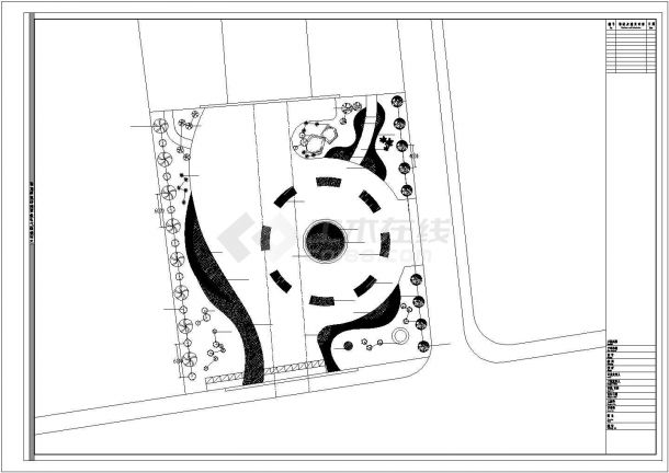 某地小型简单生肖广场绿化园林设计图-图二