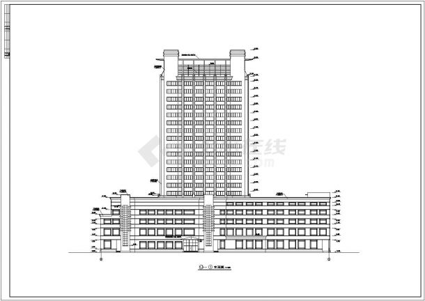 某地17层剪力墙结构办公楼建筑设计方案图纸-图二