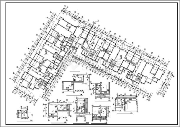 某地小型住宅小区建筑设计图（共7张）-图一