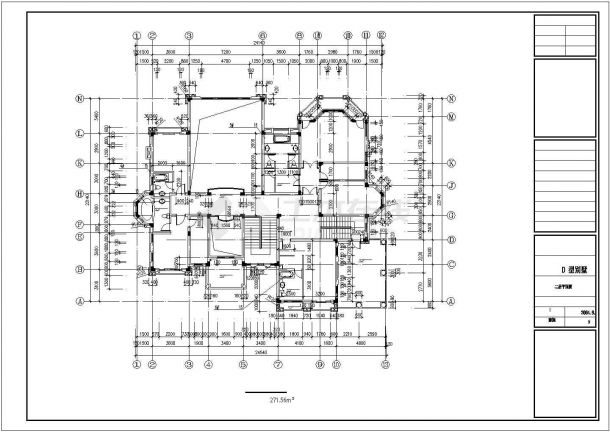 某地小型简单的二层豪华别墅建筑方案图-图二