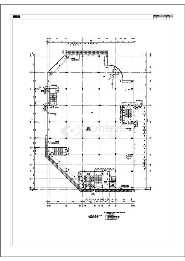 某地小型精美多层中型商场建筑施工图-图二