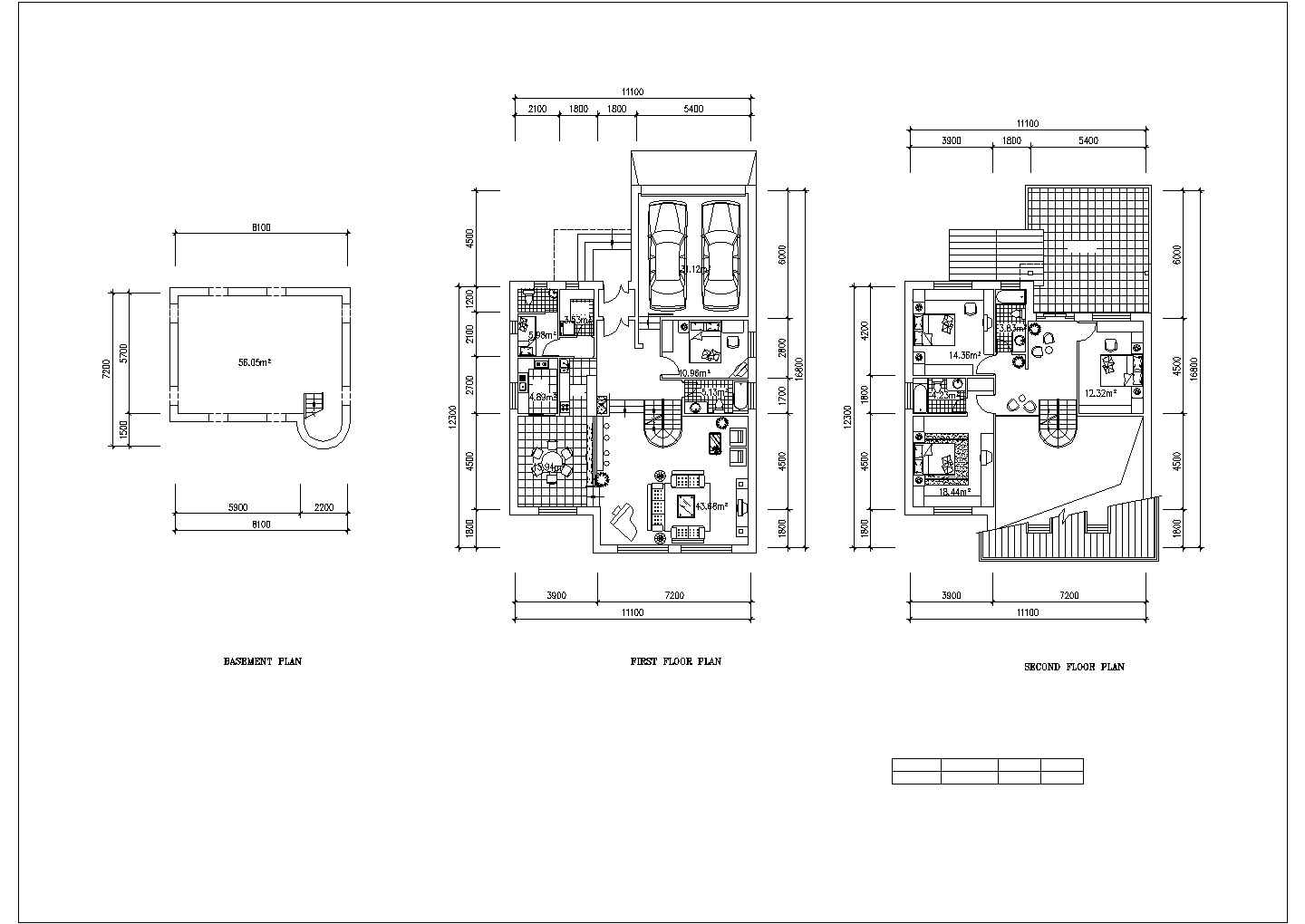 比较简单详细的三层独立别墅建筑方案图