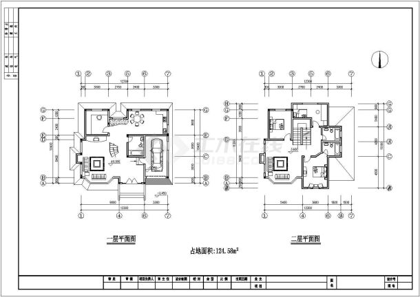 比较简单实用的精美三层别墅建筑方案图-图一