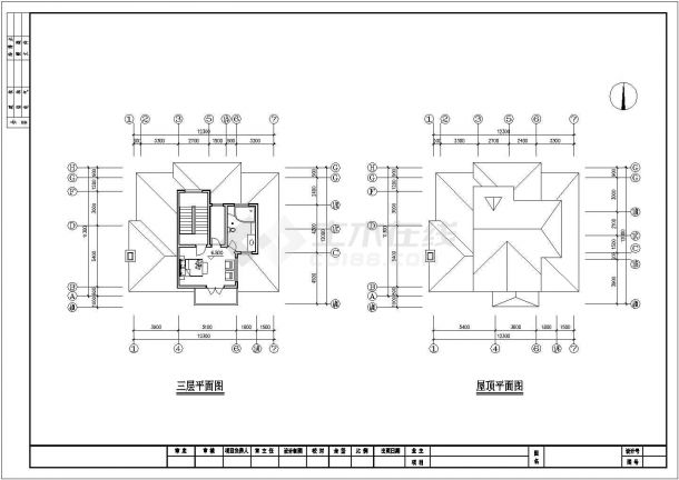 比较简单实用的精美三层别墅建筑方案图-图二