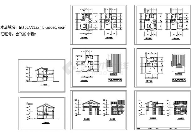 长13.8米 宽10.5米 2套3层354.2平米 342.7平米别墅建筑设计图-图一
