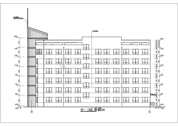 某卫生局6层框架结构办公楼建筑设计方案图纸-图二