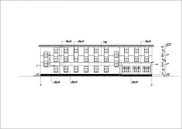 某地三层砖混结构旅馆建筑设计方案图纸-图二