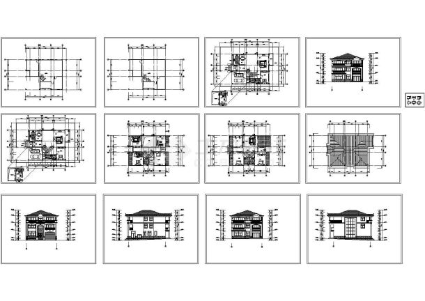 长15.8米 宽12.5米 3层别墅建筑设计2种方案图-图一
