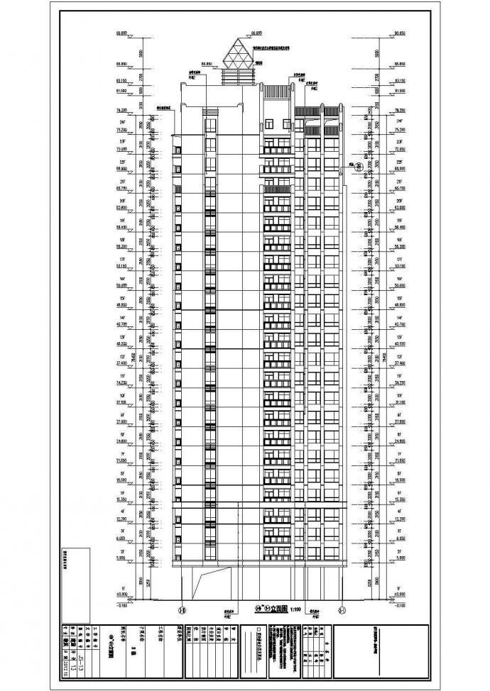 惠州市某地24层框架剪力墙结构高层住宅楼建筑设计施工图纸_图1