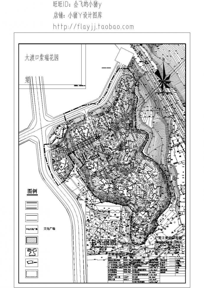 规划总用地52217.04平米居住户（套）数1416户小区规划方案_图1
