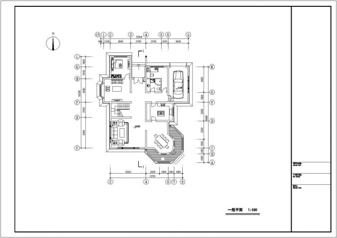 某地小型精品别墅建筑设计图（共4张）_图1