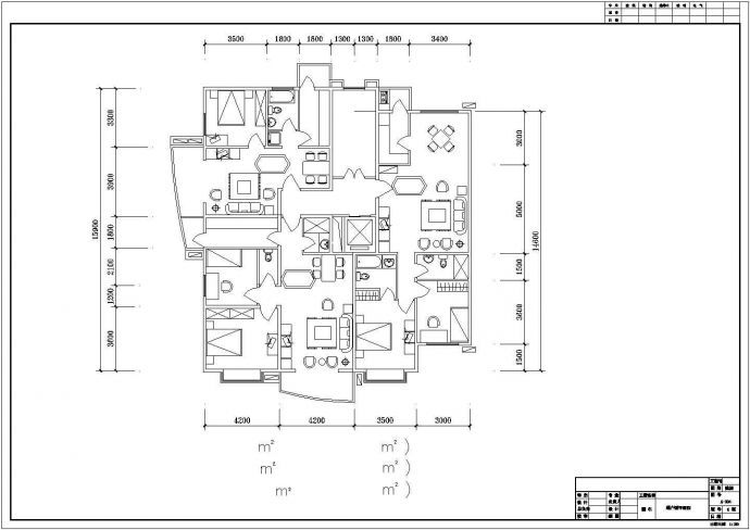 某地大型住宅区连板建筑方案图（标注详细）_图1