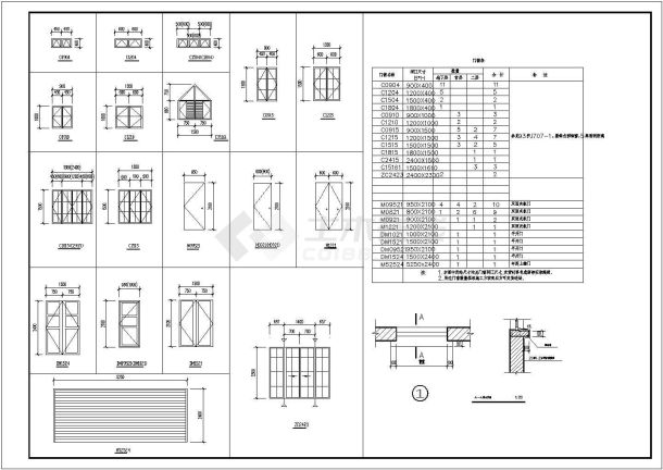 某市花园别墅建筑施工图纸（共11张）-图二