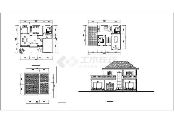 比较不错的3套二层新农村别墅建筑方案图-图一