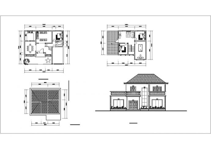 比较不错的3套二层新农村别墅建筑方案图_图1