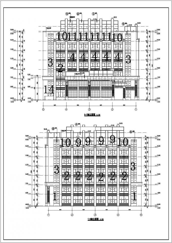 某地区七层高档酒店建筑设计方案图纸_图1