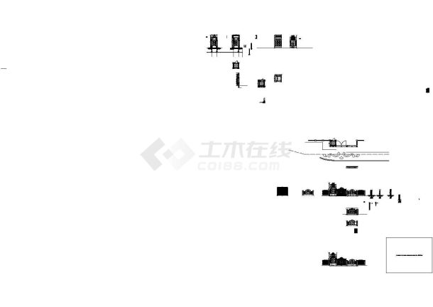 某门卫室铁艺大门建筑设计施工图-图一