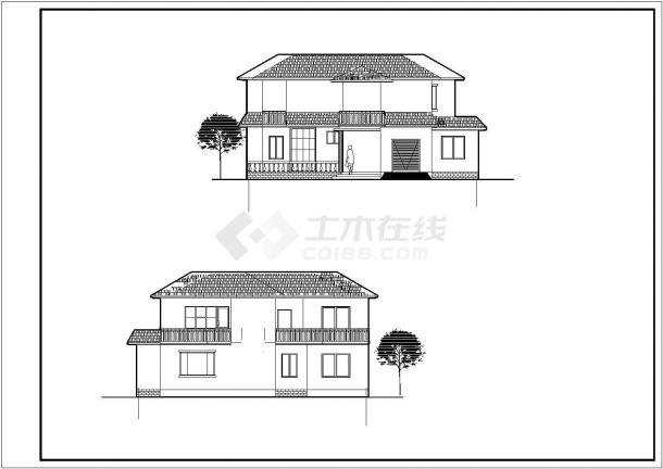 某市小别墅建筑设计方案图纸（共5张）-图二