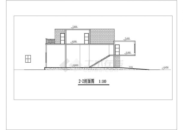 某市现代水体别墅建筑施工图（共11张）-图二