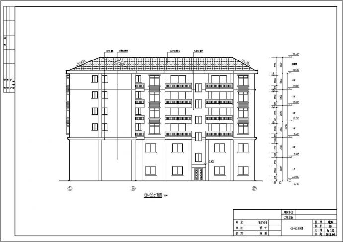 安乡县某地六层框架结构住宅建筑设计施工图纸_图1