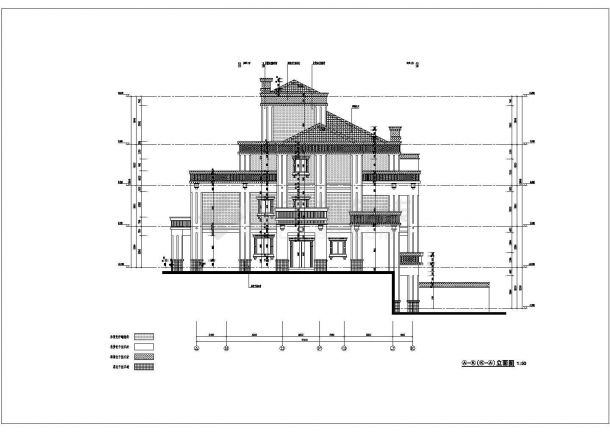 某地三层剪力墙结构连拼别墅建筑设计方案图纸-图二