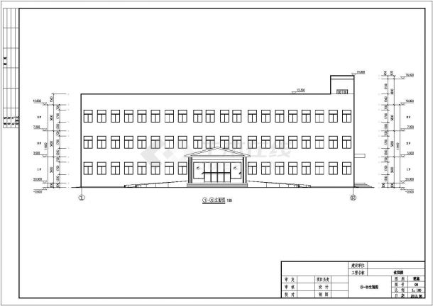 湖南省某地三层框架结构医院住院楼建筑设计施工图纸-图一