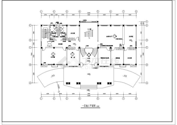 某地大型办公楼装修图（共19张）-图一