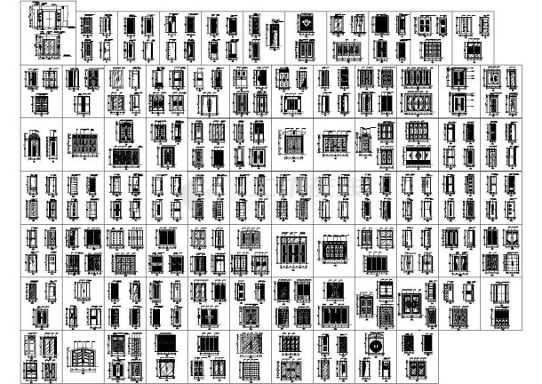 建筑装修设计各类装饰门设计cad施工图图集（标注详细，81图，共255种风格）-图一