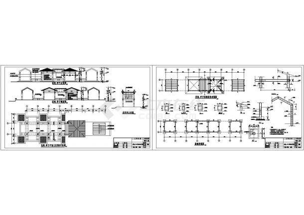 花架.亭子施工CAD大样图-图一