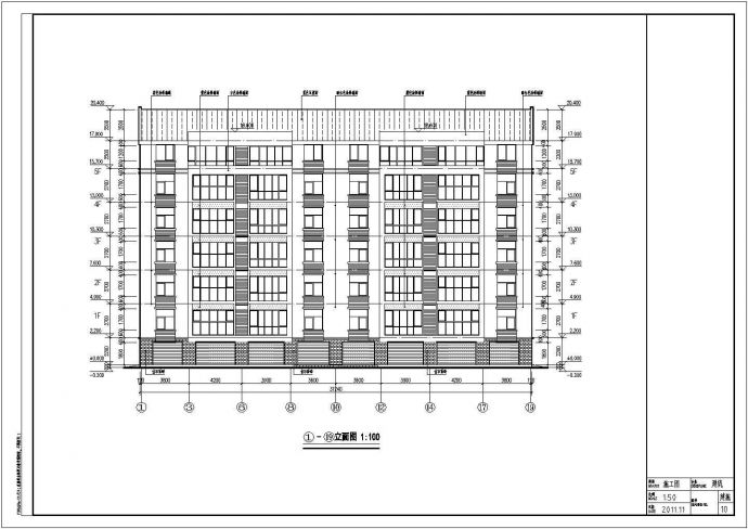 临沂某地五层砖混结构多层住宅建筑设计施工图纸_图1